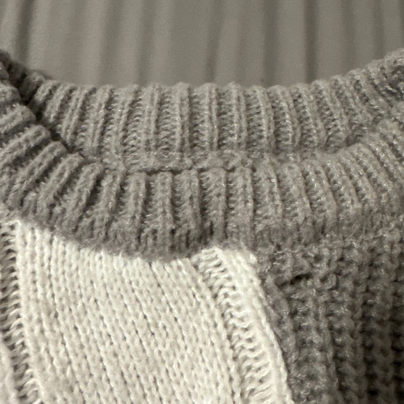 Boutique Patchwork Knit Sweater w/ Denim Sleeves | Small - Picture 5 of 6